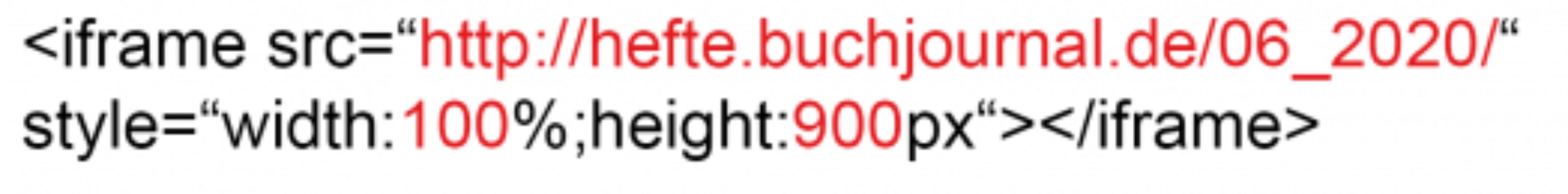 iframe-Code für das Buchjournal-Livebook
