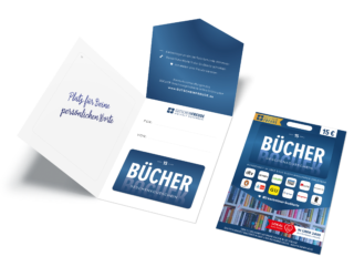 Abbildung Bücher Gutschein Klappkarte