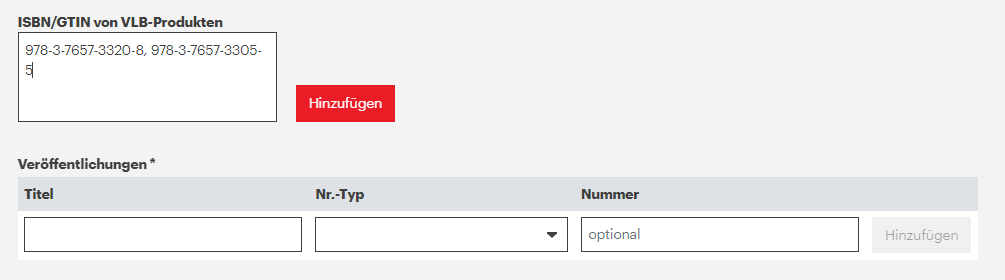 ISNI-Registrierung VLB-Produkte hinzufügen