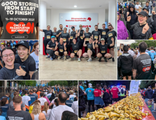 Impressionen von Mitarbeitenden, die am JP Morgan Lauf teilgenommen haben