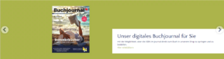 Beispiel für eine individualisierte Buchjournaltitelseite der Buchhandlung Bolland & Böttcher. Daneben steht: Unser digitales Buchjournal für Sie.