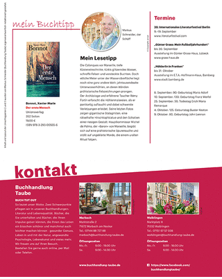 Animation mit wechselnden Beispielen von verschiedenen Buchhandlungen für eine individualisierte Umschlagseite 3 des Buchjournals.