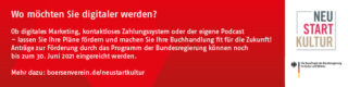 Banner zum Programm "Neustart Kultur"