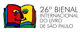 Logo der Buchmesse in Sao Paulo 2022, dass ein aufgeschlagenes, buntes Buch mit lächelndem Gesicht zeigt.