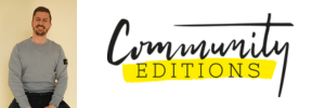 Jonas Konrad, daneben das Logo von Community Editions
