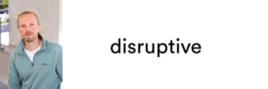 David Zimmer, daneben das Logo von disruptive
