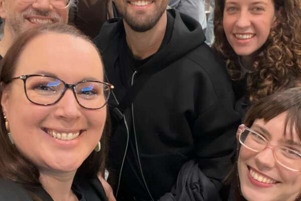 Gruppenselfie mit Mitarbeitern von MVB und Buchmesse.