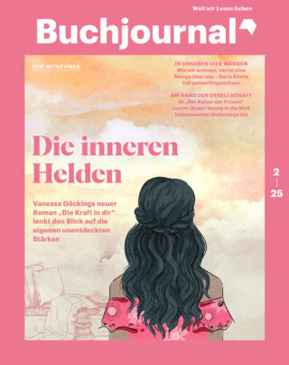 Cover vom Buchjournal mit einer gezeichneten Frau von hinten