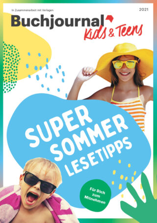 Cover vom Buchjournal Kids und Teens Ferienedition mit Fotos von Kindern, die Sonnenbrillen und Sommerkleidung tragen