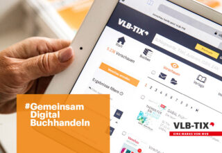 Grafik mit Text: #Gemeinsam Digital Buchhandeln