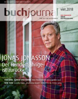 Cover Buchjournal mit Autor Jonas Jonasson