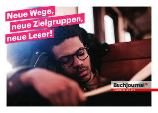 Flyer Buchjournal mit Text: Neue Wege, neue Zielgruppen, neue Leser!