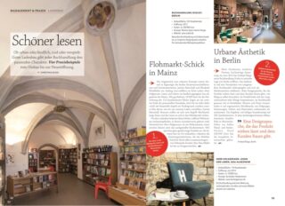 Doppelseite von einem Beispielartikel im Börsenblatt