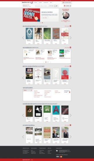 Screenshot Startseite von Buchhandel.de